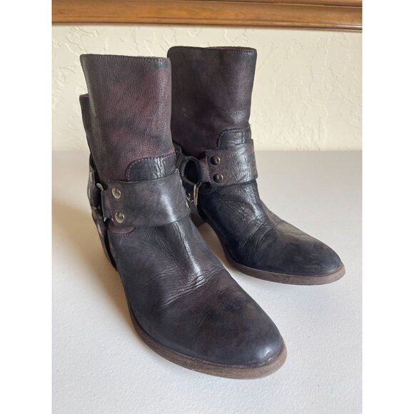 Donald J. Pliner Dasha Moto Leather Biker Boots Leather Made in Italy - Picture 5 of 12